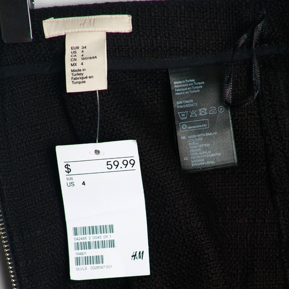 NWT Black Pencil Skirt with Tassel Trim Size 4 - Picture 5 of 5